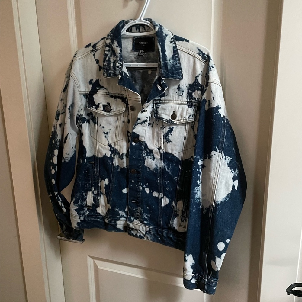 Forever 21 Denim Jacket Bleached Spots Splattered NWOTs 80’s